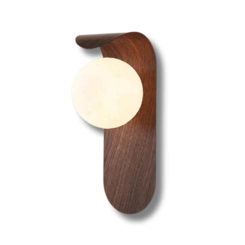Lampe murale en bois moderne | Conception en noyer naturel