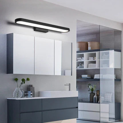 Applique Miroir Aluminium Bande Silicone Noir Café Marron 40cm 60cm 80cm LED Salle de Bain | Sansotis