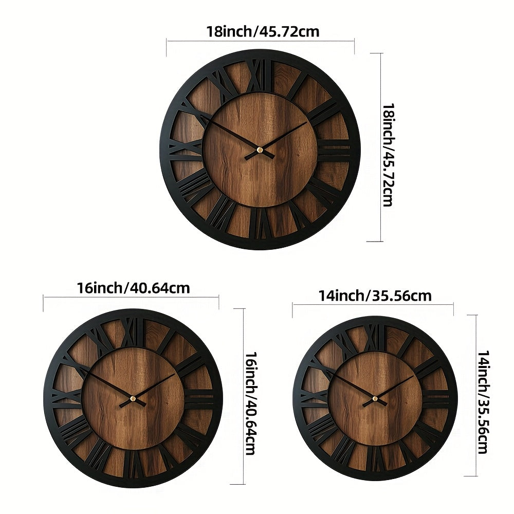 Horloge murale en bois avec cadran ouvert – élégante et décorative