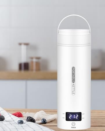 Bouilloire électrique portative | Bouilloire intelligente compacte en acier inoxydable avec écran LCD