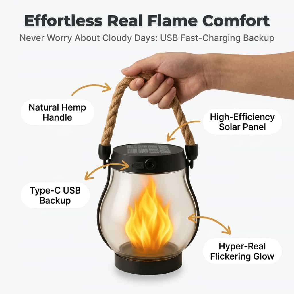 Lanterne Solaire EverFlame – Une Flamme Parfaite, Chaque Nuit
