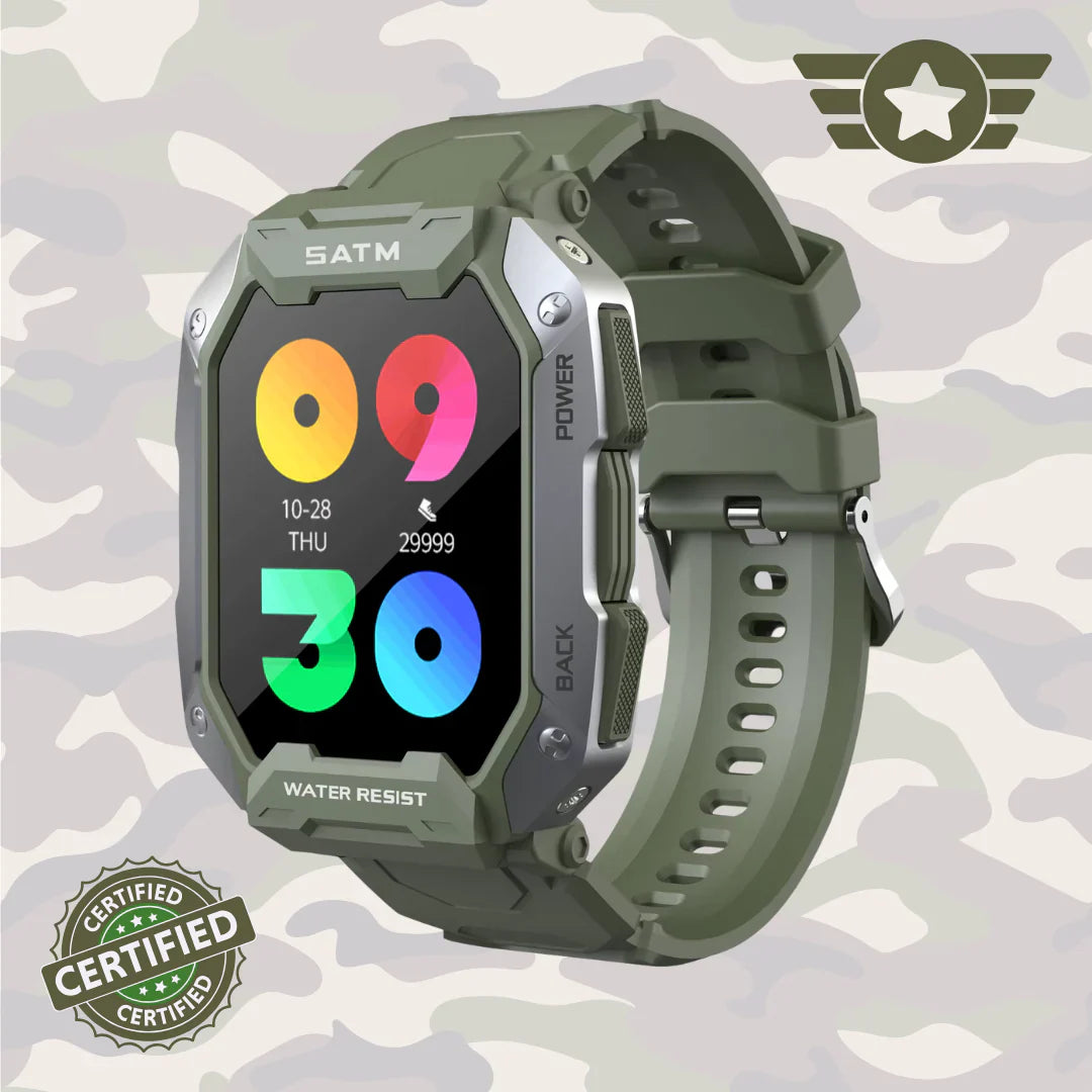 Montre Connectée Tactique Militaire – Ultra Résistante & Autonomie Longue Durée