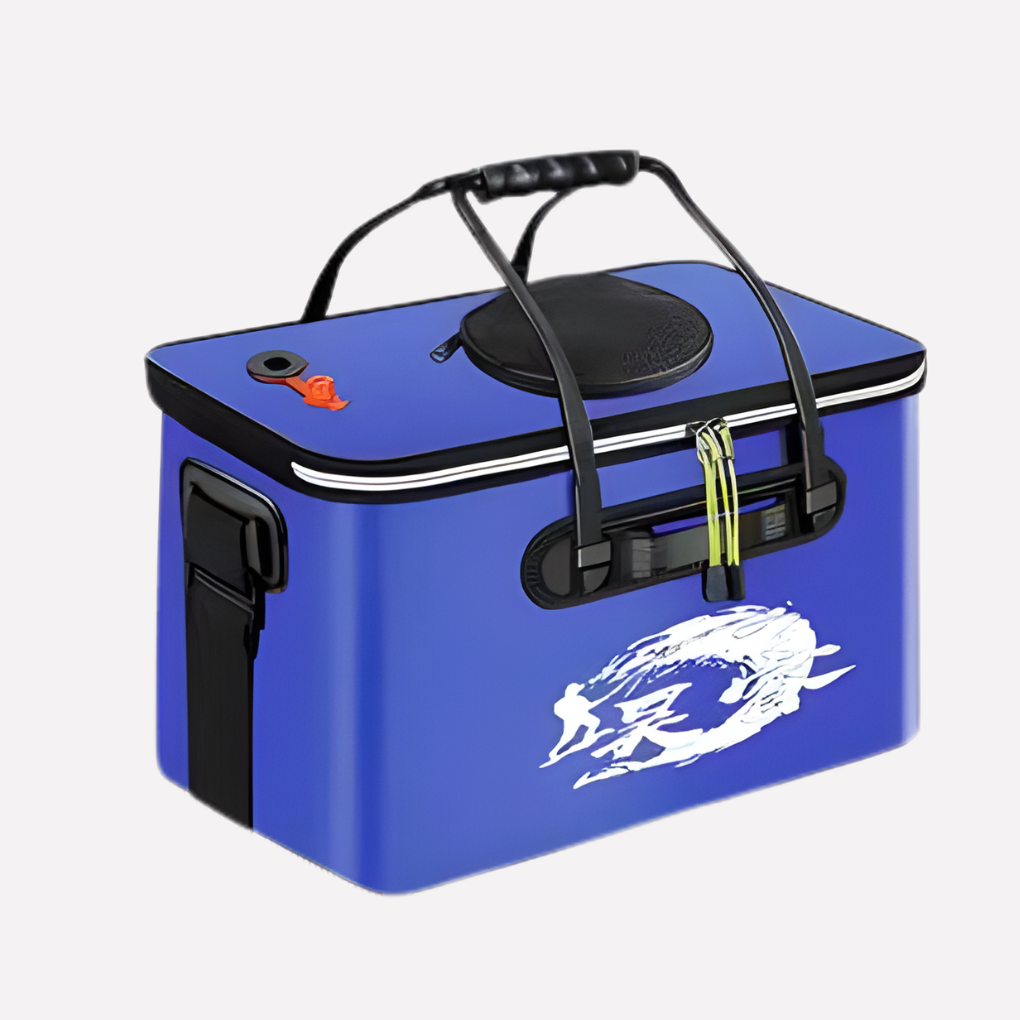 Seau de pêche avec rangement intégré pour poissons vivants