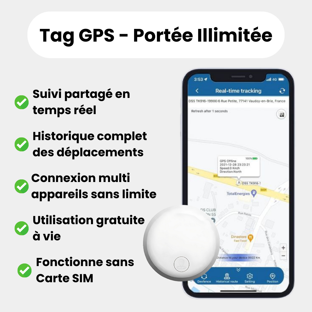 Traceur GPS pour Animaux de Compagnie - Narsago - ANDROID / iOS