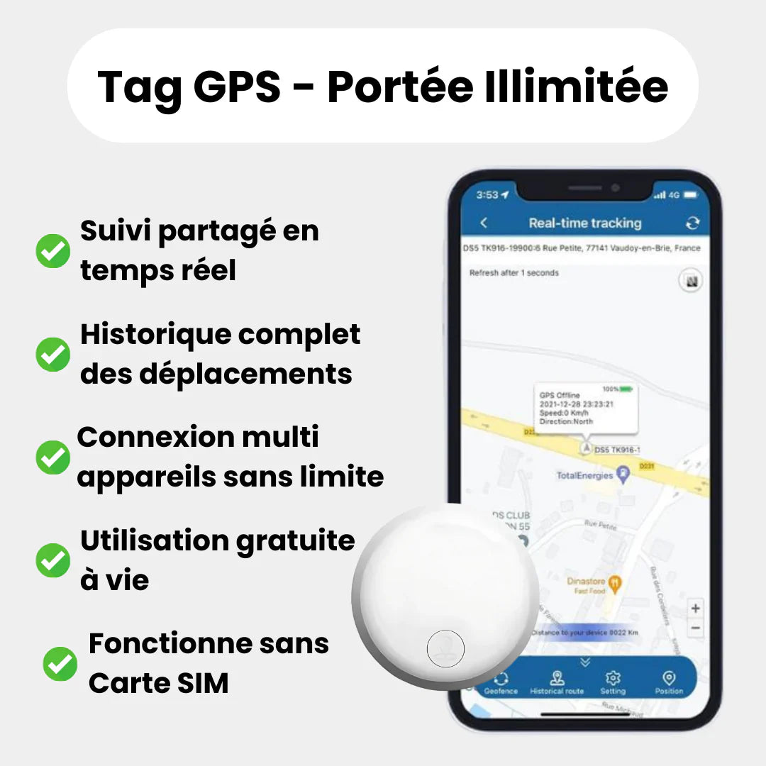 Traceur GPS Narsago Sans Abonnement - iOS / ANDROID