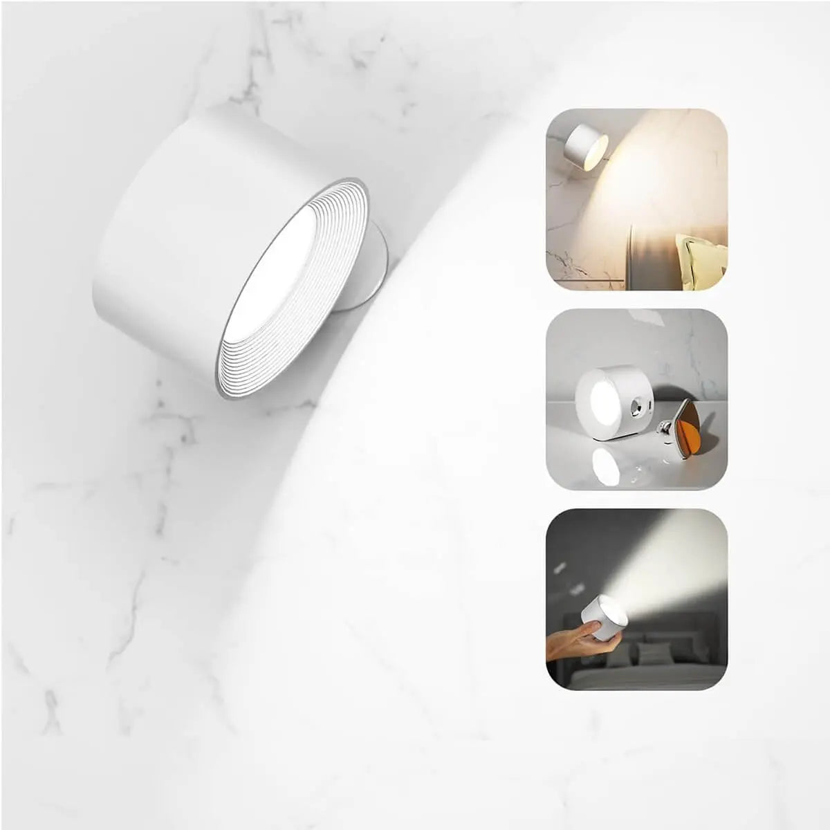 Applique murale sans fil, rechargeable et télécommandée au design scandinave