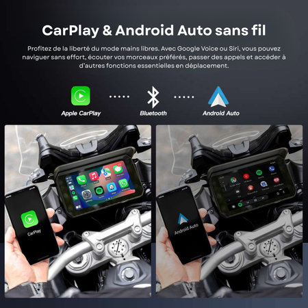 Écran moto NARSAGO CarPlay & Android Auto