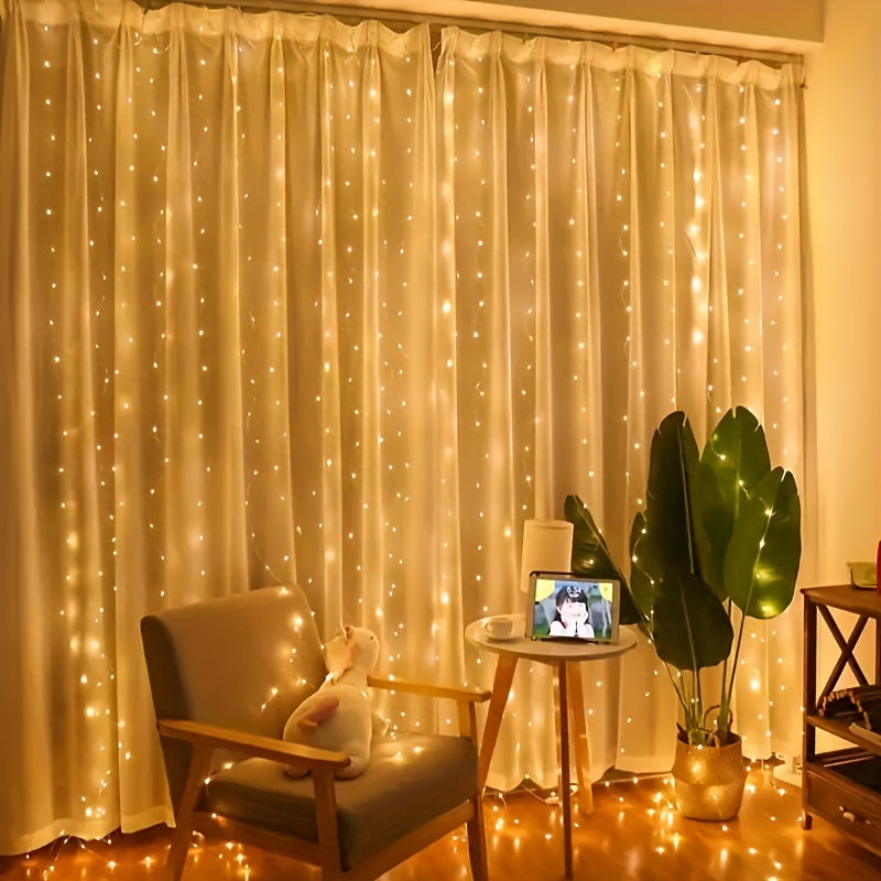 Guirlande Lumineuse Rideau Blanc Chaud LED USB Set