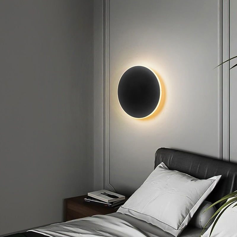Lampe de chevet pour chambre à coucher, couloir, escalier, entrée, lampe à induction, éclipse solaire, applique murale ronde de haute qualité