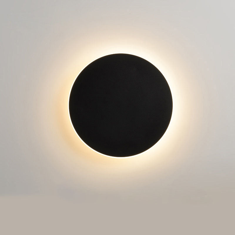 Lampe de chevet pour chambre à coucher, couloir, escalier, entrée, lampe à induction, éclipse solaire, applique murale ronde de haute qualité
