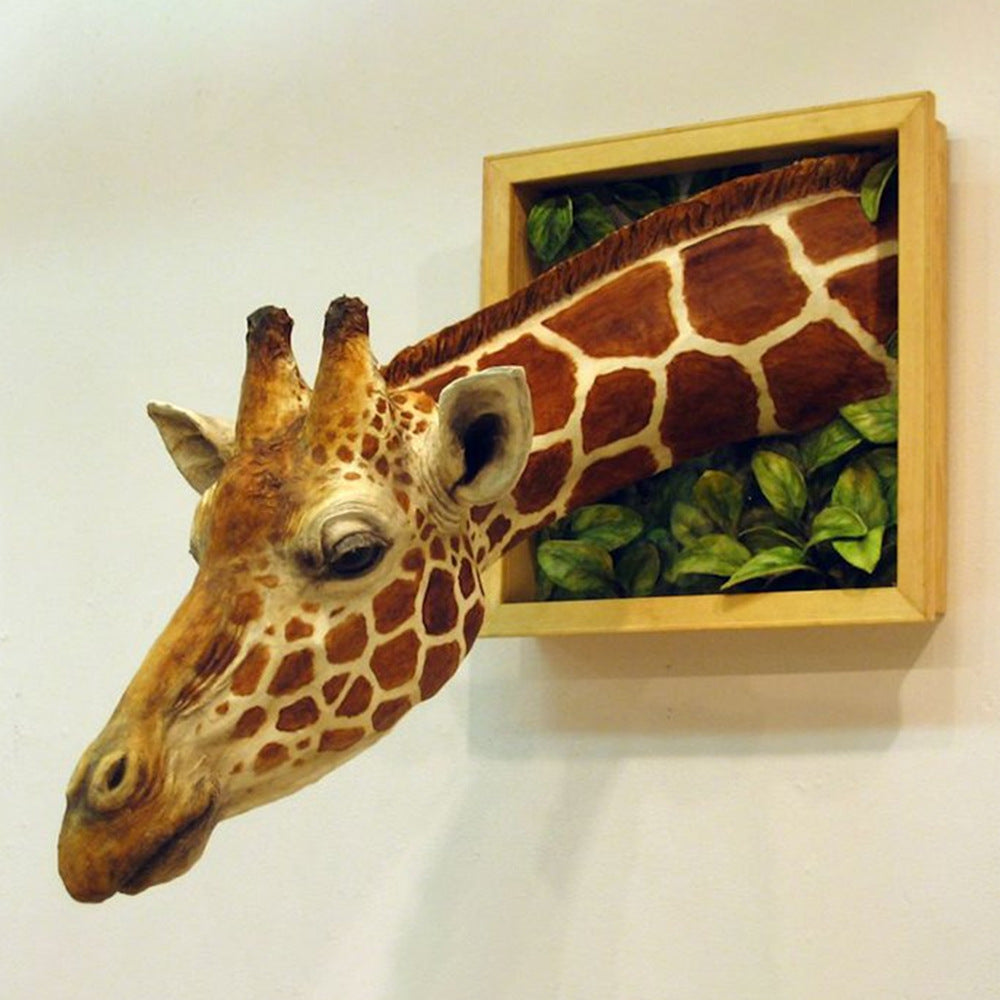 Cadre Photo 3D girafe, pendentif mural créatif, Simulation d'animaux, artisanat, décoration de salon