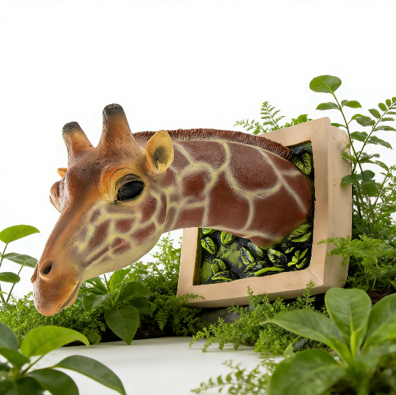 Cadre photo animal réaliste 3D à suspendre au mur