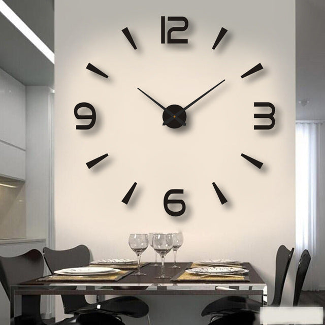 Moderne 3D Wanduhr ohne Rahmen