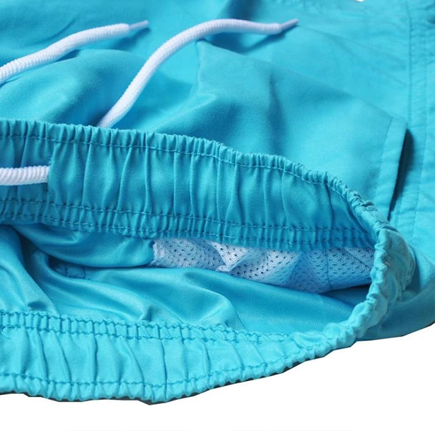 Shorts de bain pour homme en tissu à séchage rapide à taille élastiquée