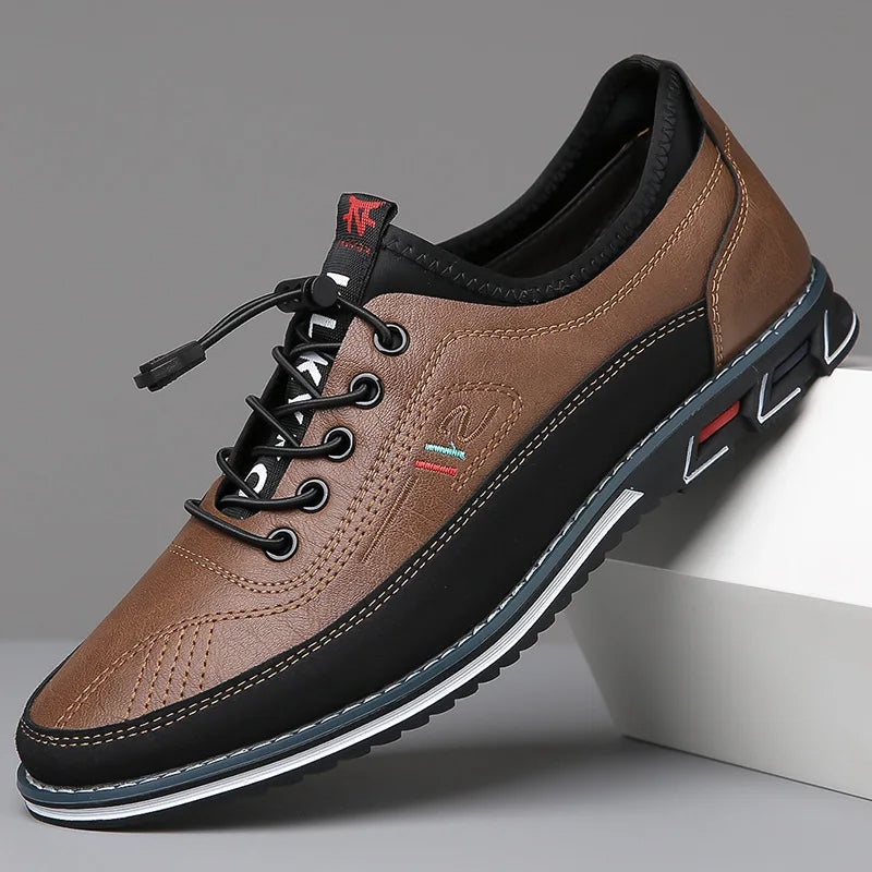 Chaussures Oxford élégantes pour hommes en cuir de première qualité avec semelle intérieure confortable, disponibles en marron, noir, gris et kaki