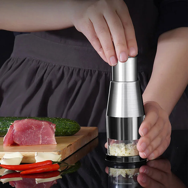 Presse-ail en acier inoxydable | Outil de cuisine manuel à écrasement rapide