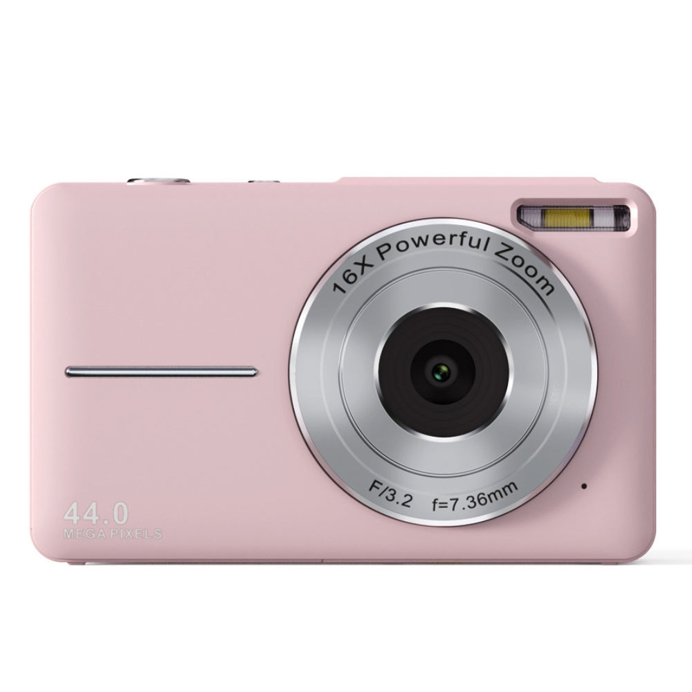Appareil photo numérique portable 44 MP 1080p avec zoom 16×, écran LCD 2,4 pouces, batterie rechargeable, compact et léger pour réaliser des vlogs