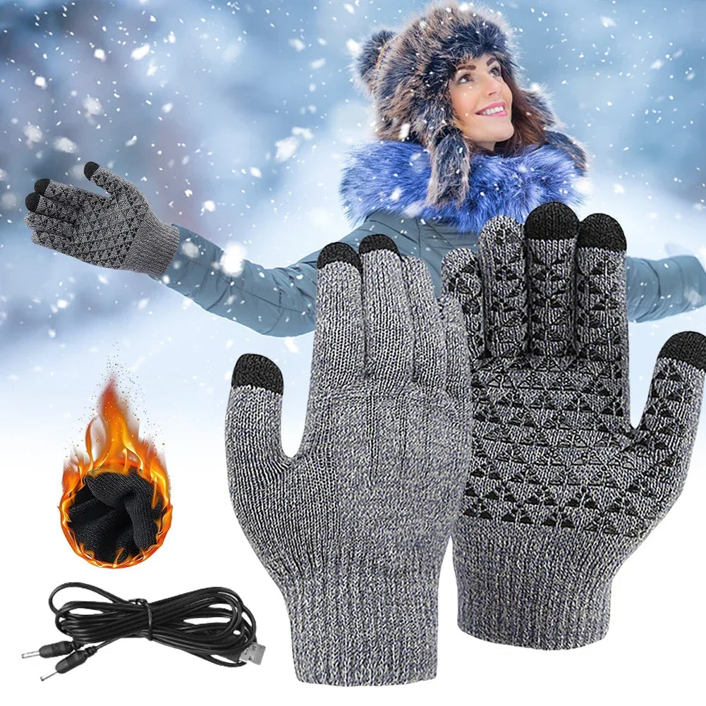 Gants chauffants pour femmes, gants de moto chauffants avec doigts à écran tactile, gants chauffants antidérapants pour le ski
