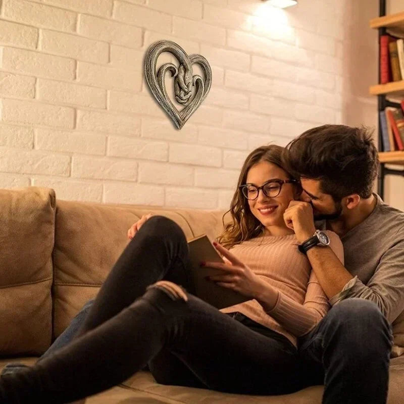 Décoration murale en bois en forme de coeur