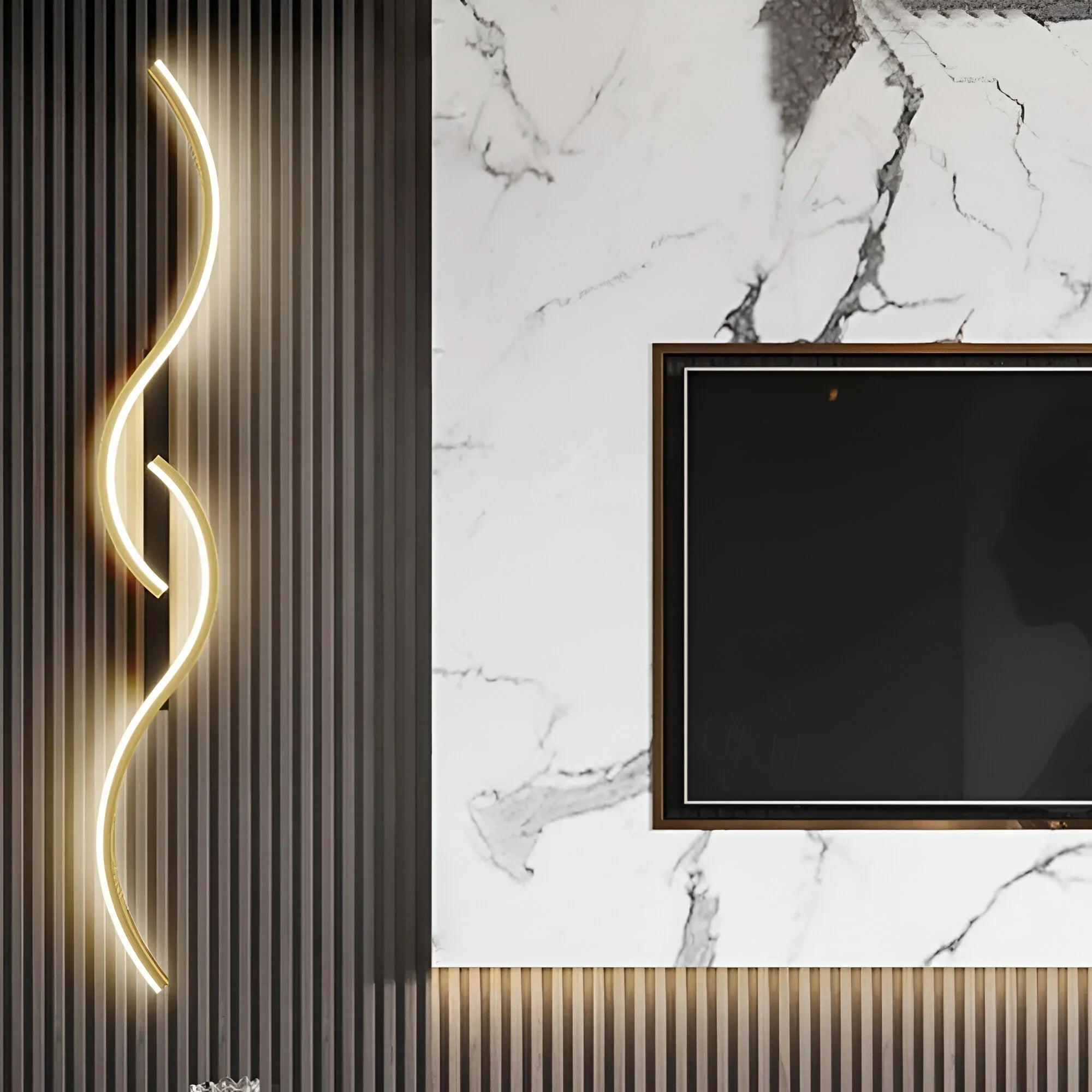 Applique murale incurvée moderne pour éclairage intérieur atmosphérique | Sansotis