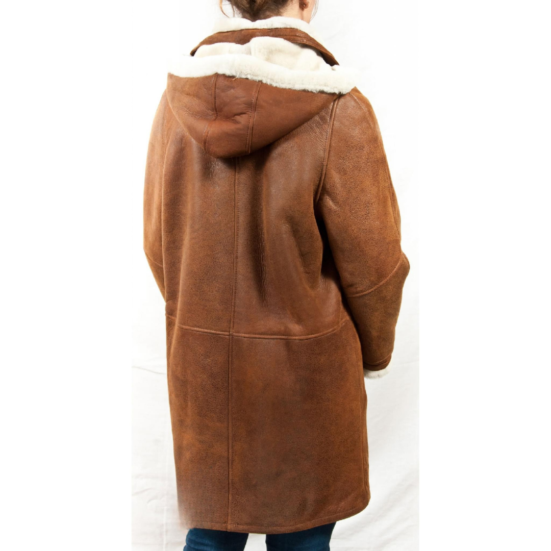 Veste à capuche en peau de mouton douillette pour femme – chaude et décontractée