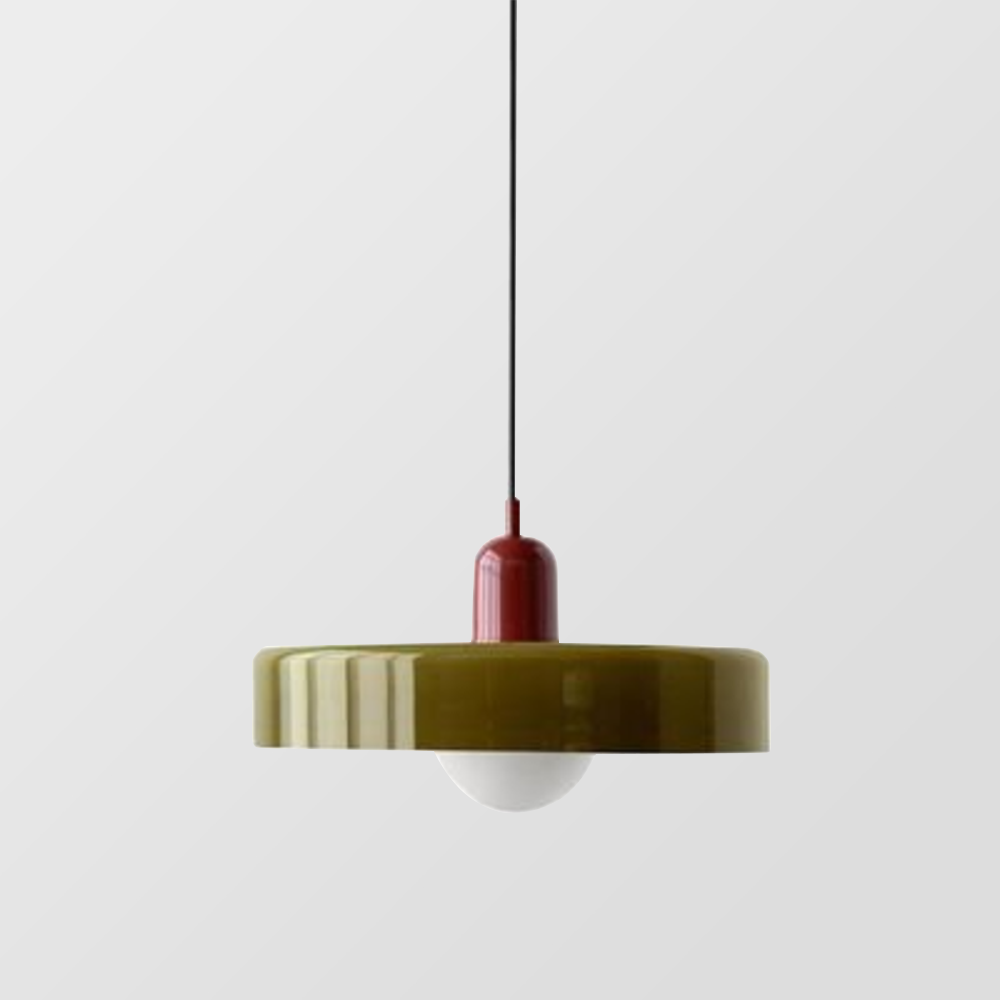 Suspension Bauhaus en Verre Coloré