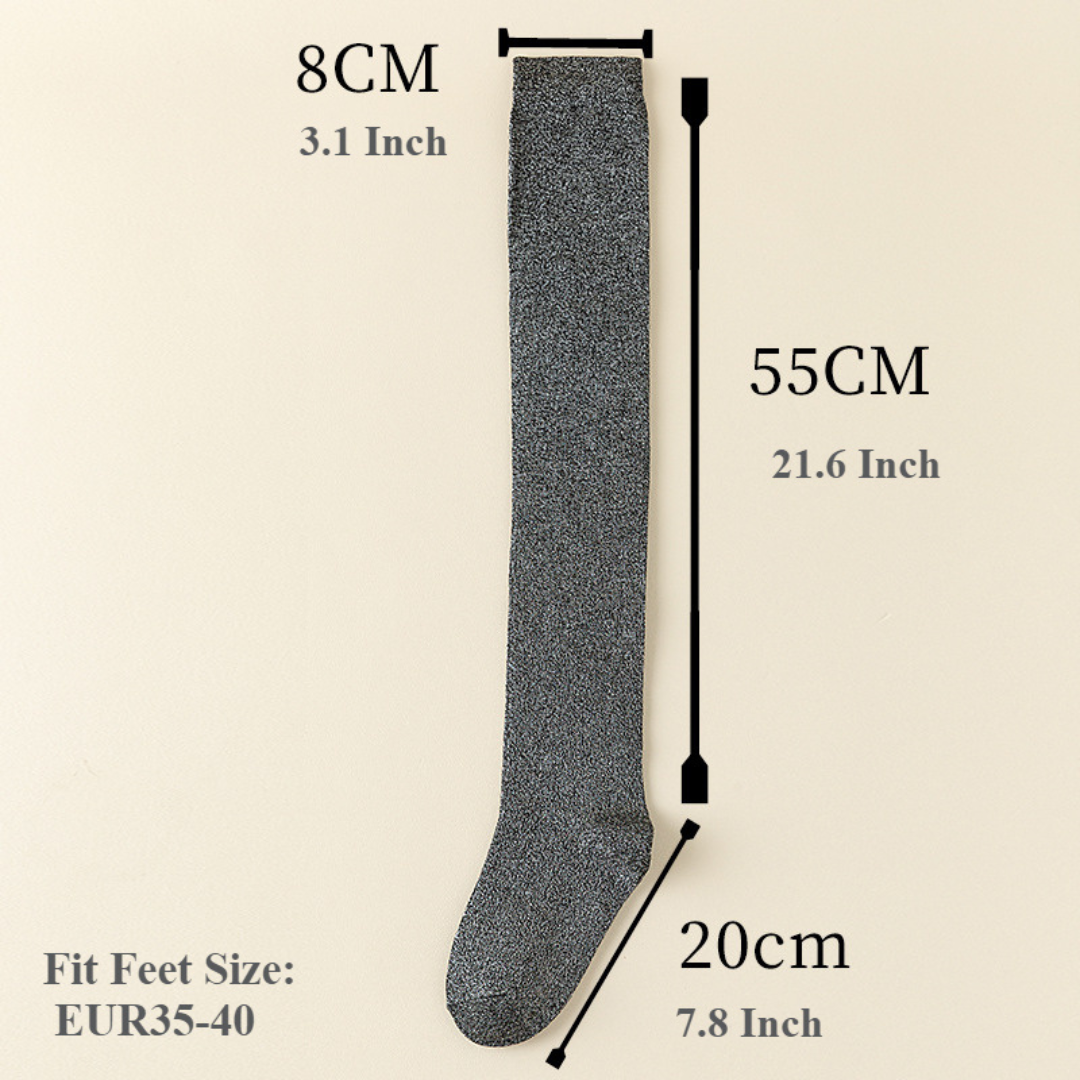 Chaussettes Hautes à Paillettes Brillantes Femme – Mode & Élégance au Quotidien