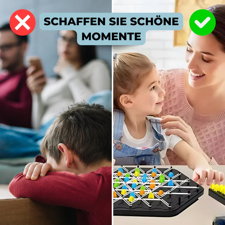 Jeu de société de stratégie triangulaire – 2 à 4 joueurs et casse-tête familial amusant