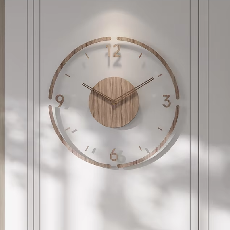 Houten Wandklok 30-35cm Massief Hout Stille Uurwerk Woonkamer Slaapkamer Kantoor Scandinavisch Design | Sansotis