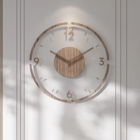 Horloge murale en bois massif 30-35 cm, mouvement silencieux, salon chambre bureau, design scandinave | Sansotis