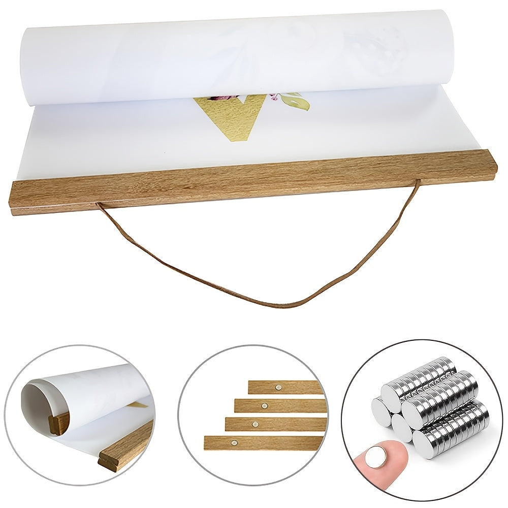 Porte-affiche magnétique en bois – Décoration murale simple et élégante