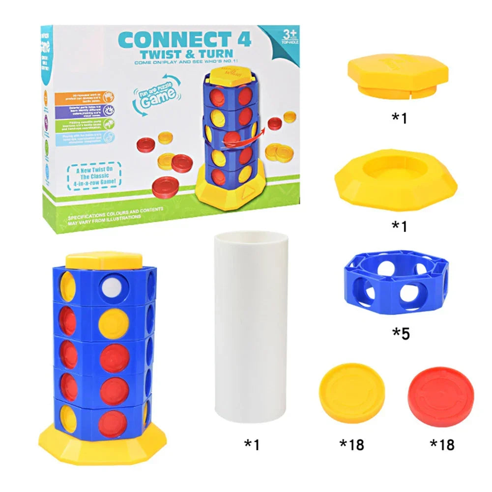 Jeu de société stratégique 3D Twist Four-in-a-Row