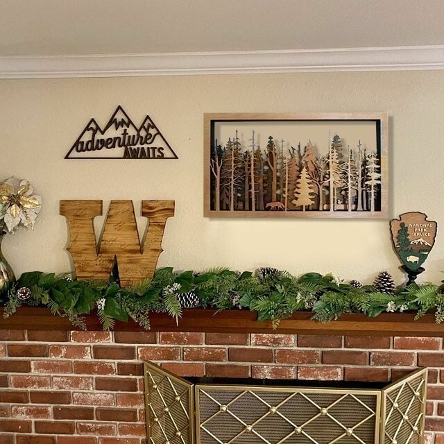 Décoration murale - WoodForrest 3D - Scène forestière enchanteresse - Renard et Ombre d'Arbre