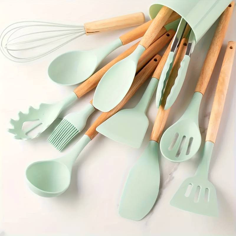 Ensemble d'ustensiles de cuisine en silicone – Résistant à la chaleur et aux rayures