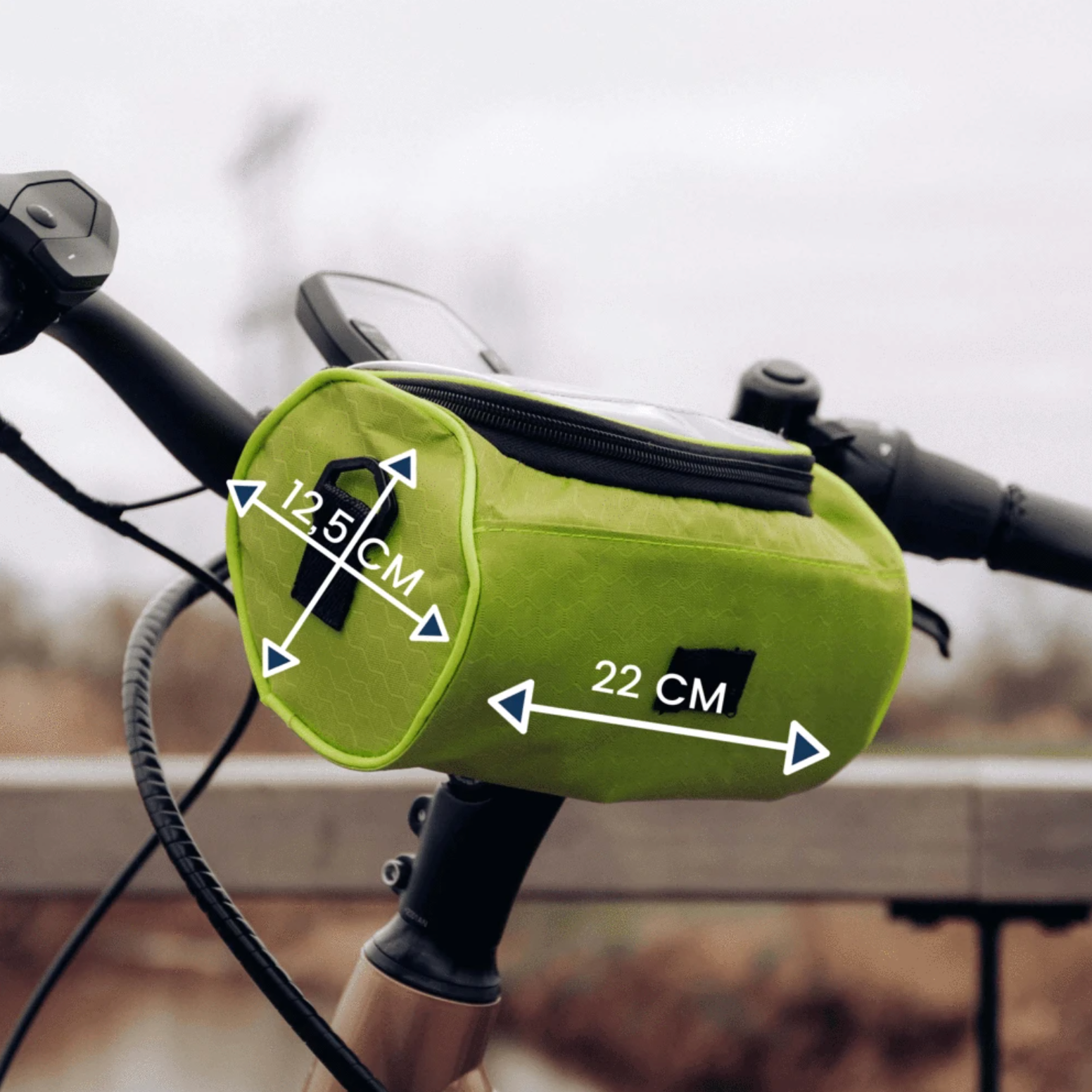Sac de guidon pratique pour vélo avec porte-smartphone et matériau résistant à l'eau