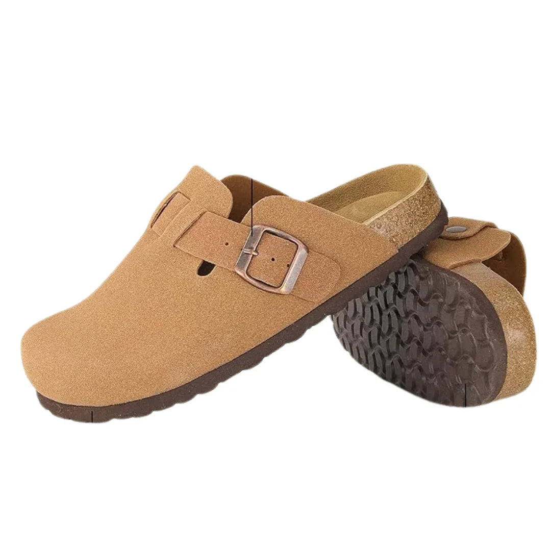 Sabots Confort Narsago avec Semelle en Liège et Mousse à Mémoire | Daim Végétalien Beige