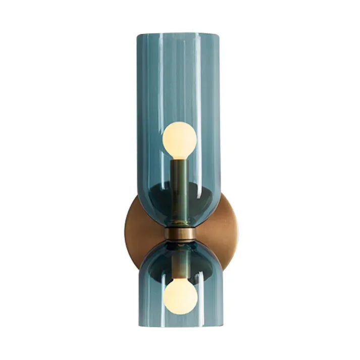 Lampe Wandlamp Glas Goud Double Kap 35cm E14 Hal Woonkamer Slaapkamer Modern Stijlvol | Sansotis