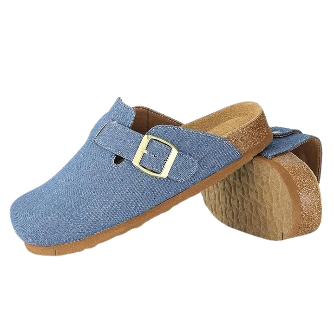 Sabots Confort Narsago avec Semelle en Liège et Mousse à Mémoire | Denim Clair