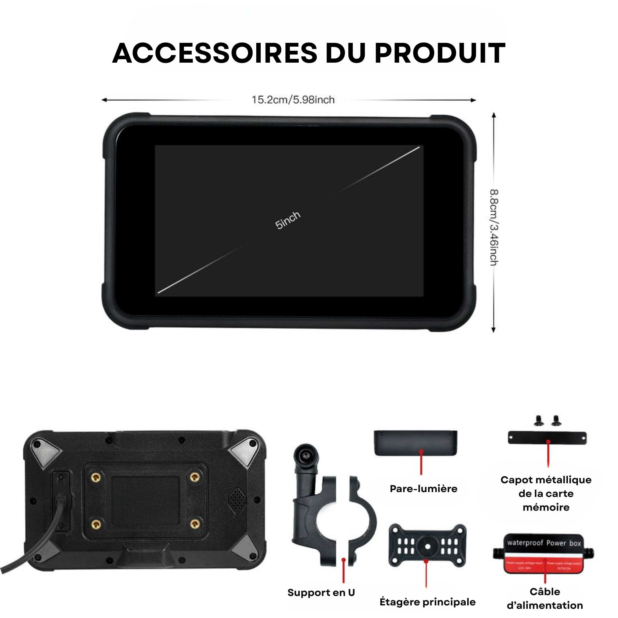 Écran moto NARSAGO CarPlay & Android Auto