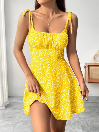 Edwina – Robe sans manches à imprimé fleuri