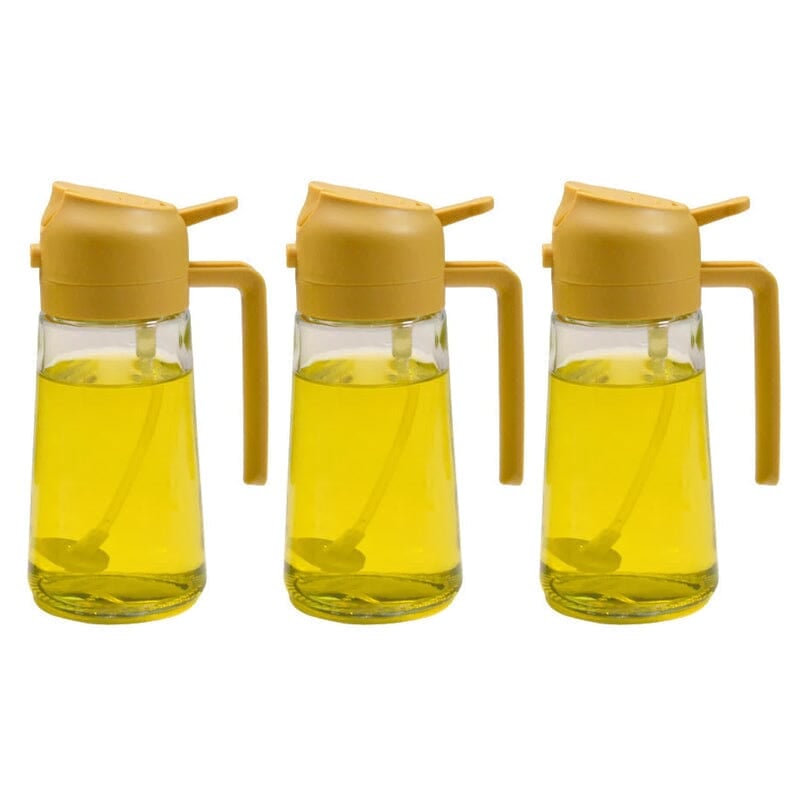 Pulvérisateur et distributeur d'huile 2-en-1 en verre 470 ml — pulvérisateur et verseur de cuisine avec pompe doseuse