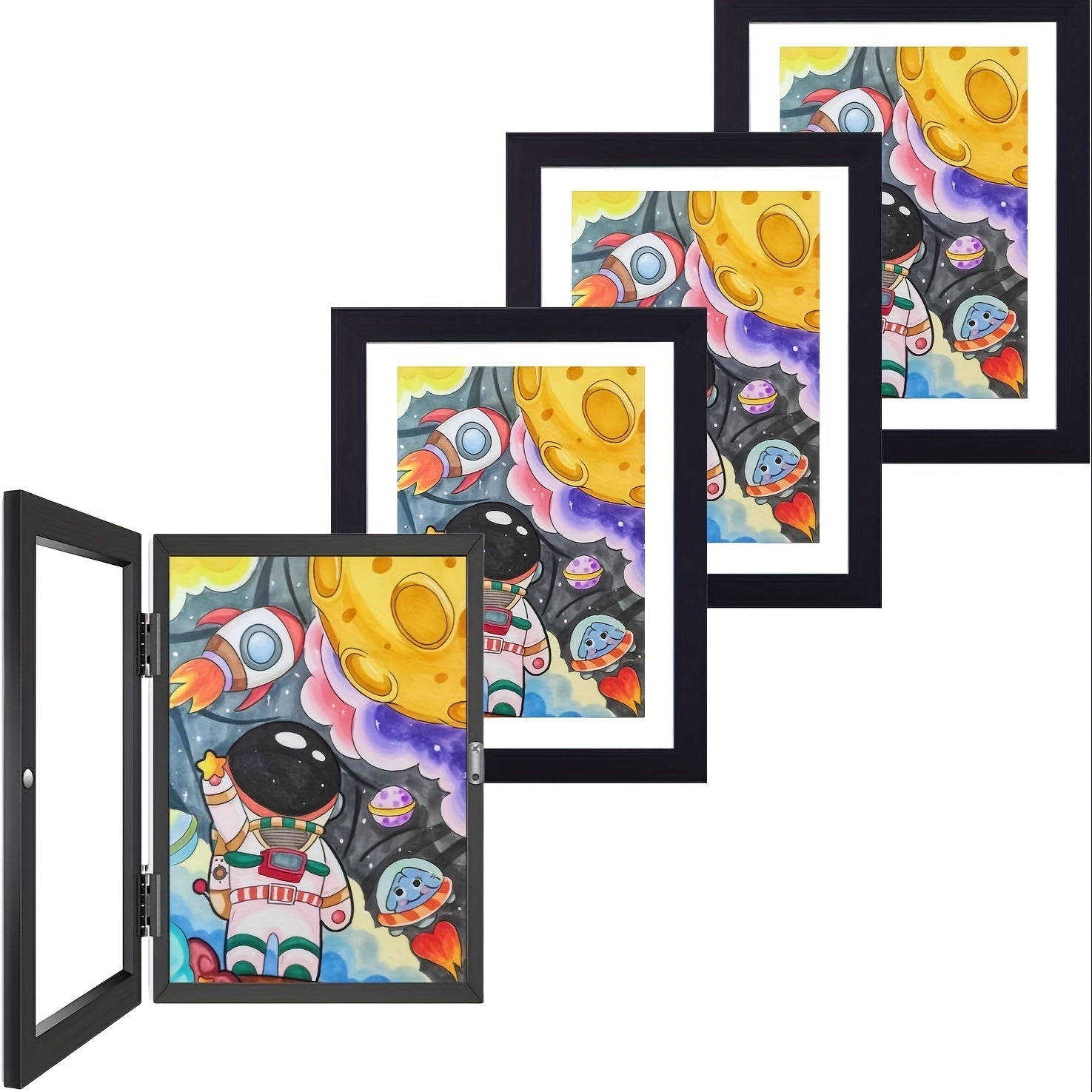 KidArtFrame – Cadre photo pour enfants de dessin animé avec cadre en bois