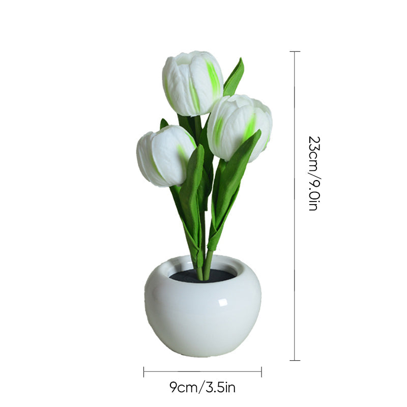 Lampe de table de chevet tulipe LED Lampe de table à fleurs