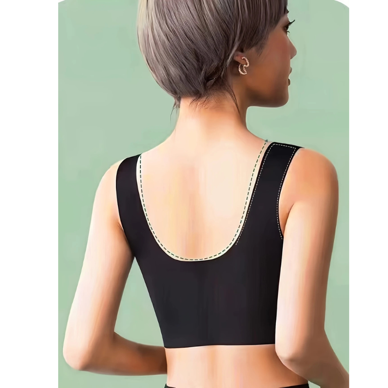 Vue latérale du soutien-gorge offrant un soutien doux