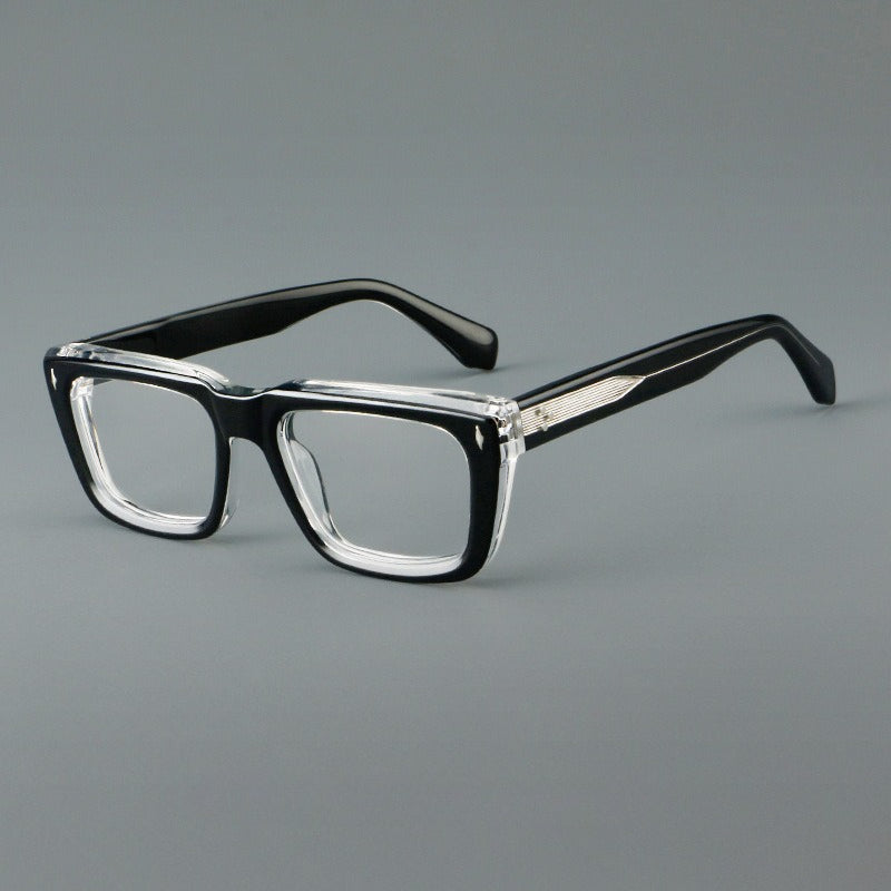 Majeed Monture de lunettes rectangulaires rétro en acétate