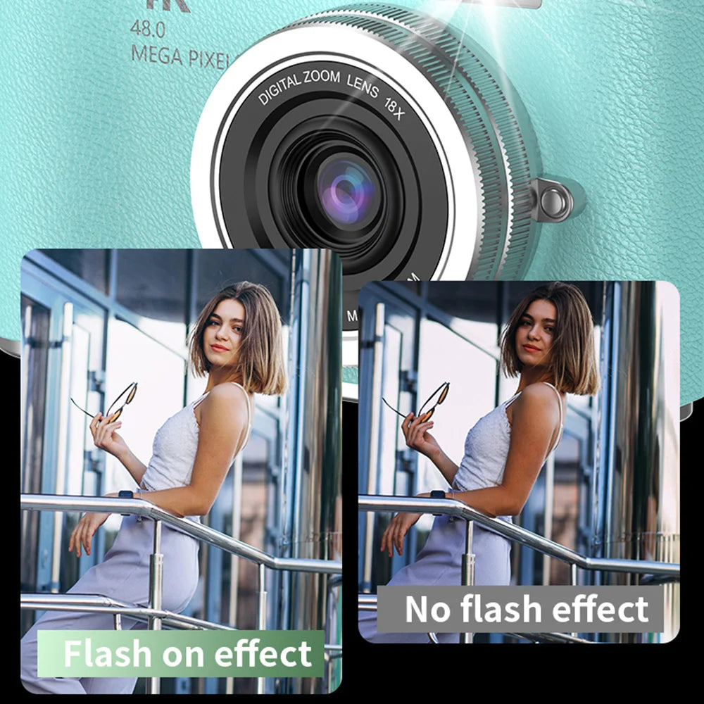 Appareil photo numérique 4K avec écran articulé, 48 MP, zoom optique 8x, compact pour photos et vidéos