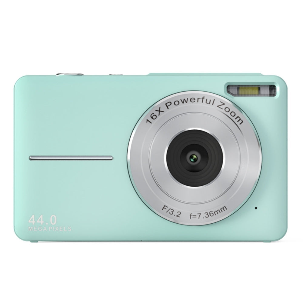 Appareil photo numérique portable 44 MP 1080p avec zoom 16×, écran LCD 2,4 pouces, batterie rechargeable, compact et léger pour réaliser des vlogs