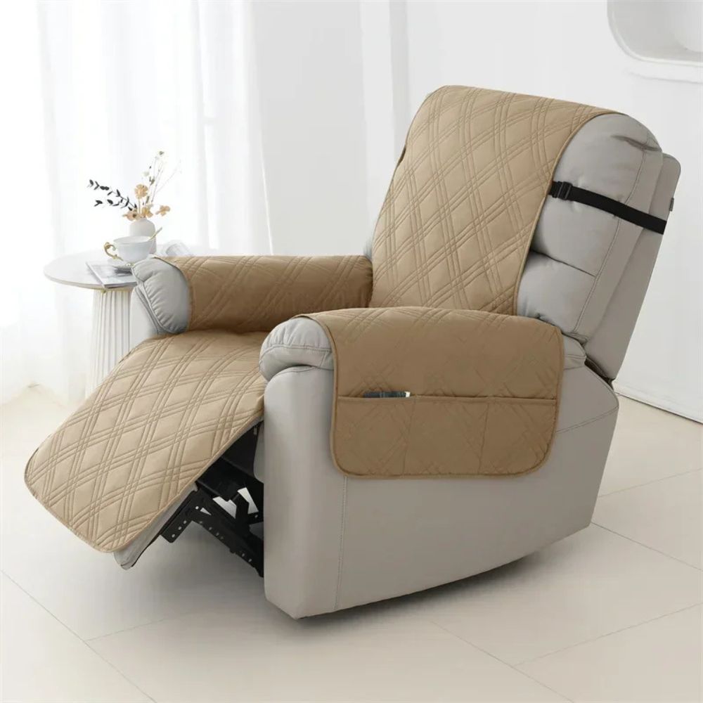 Housse de fauteuil inclinable matelassée imperméable en polyester, lavable en machine, résistante aux griffes et à la fourrure