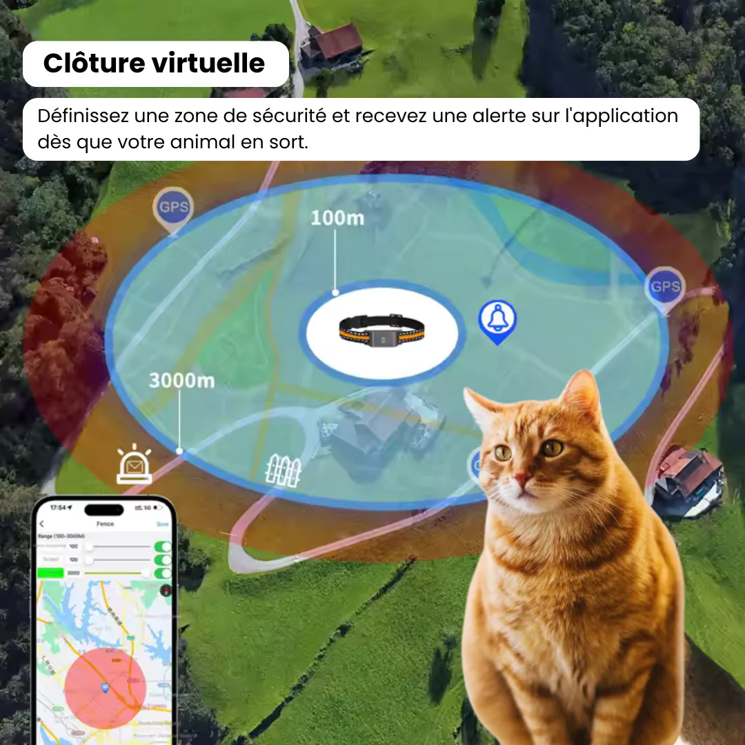Narsago™ Collier GPS pour Chat – Portée Illimitée, Sans Abonnement