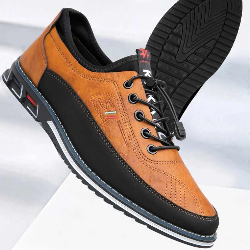 Chaussures Oxford élégantes pour hommes en cuir de première qualité avec semelle intérieure confortable, disponibles en marron, noir, gris et kaki